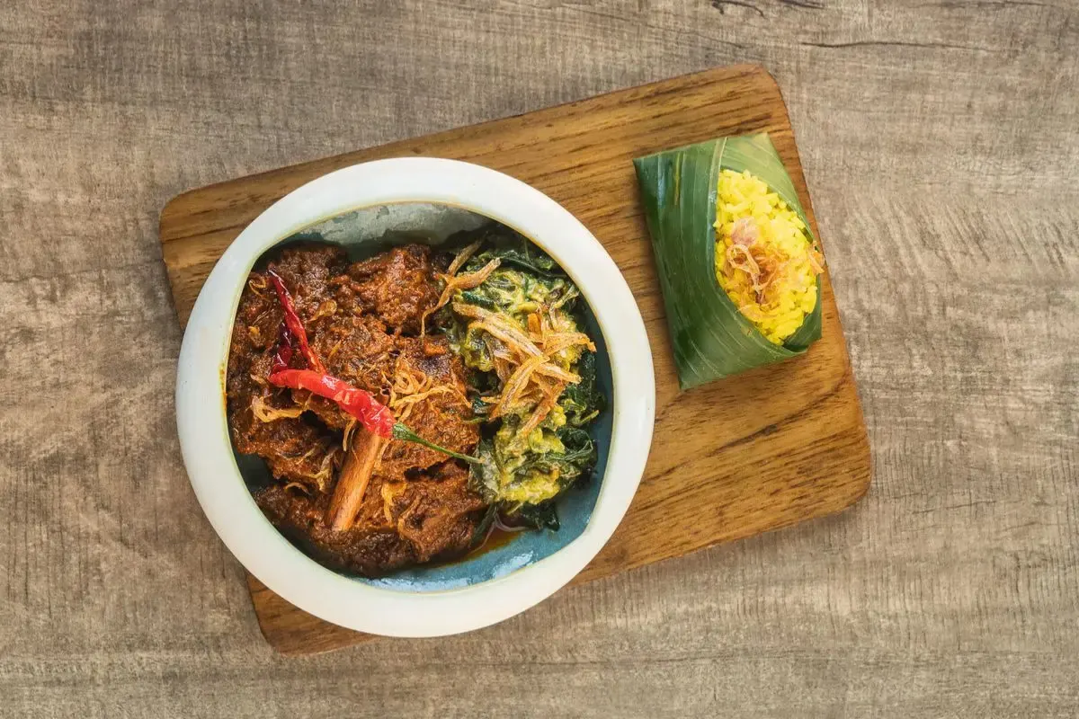 Hujan Locale’s beef rendang with yellow rice