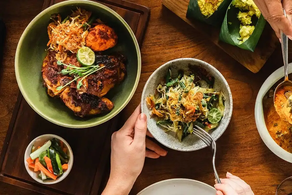 Sharing plates set in the middle of the table