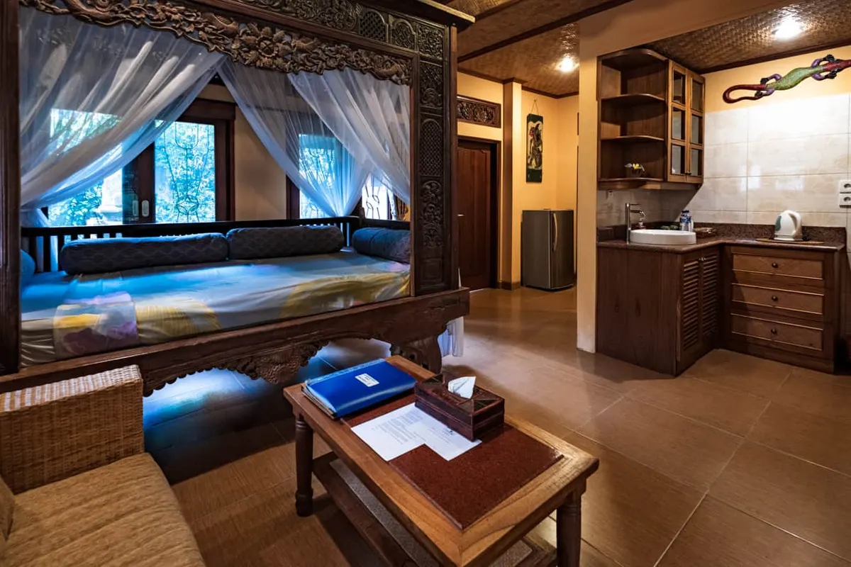The living room of a Sawo apartment