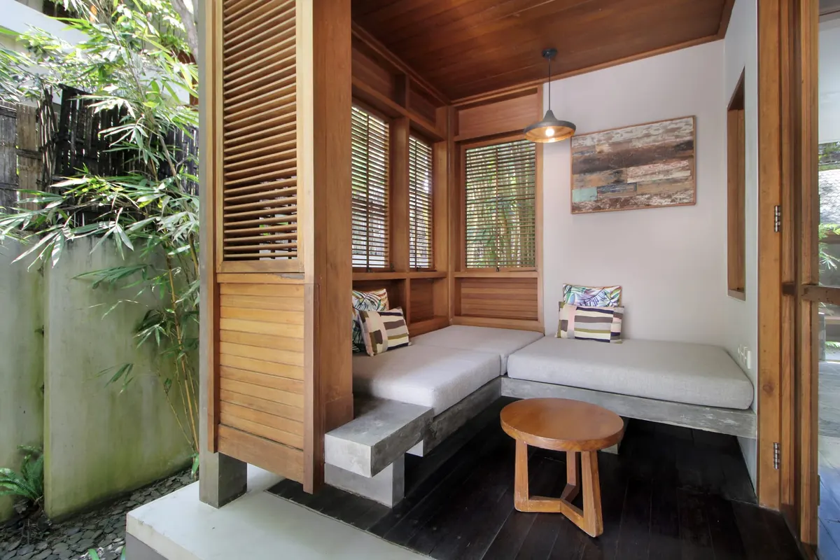 The sitting area of Villa Sarang Bambu
